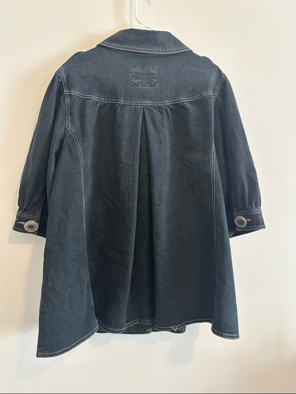 Live a Little Dark Blue Denim Jacket with Statement Buttons - Picture 4 of 7